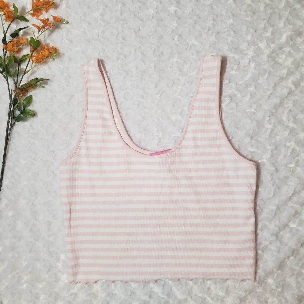 Stoney Clover Lane x Target size Large light pink and white striped tank top